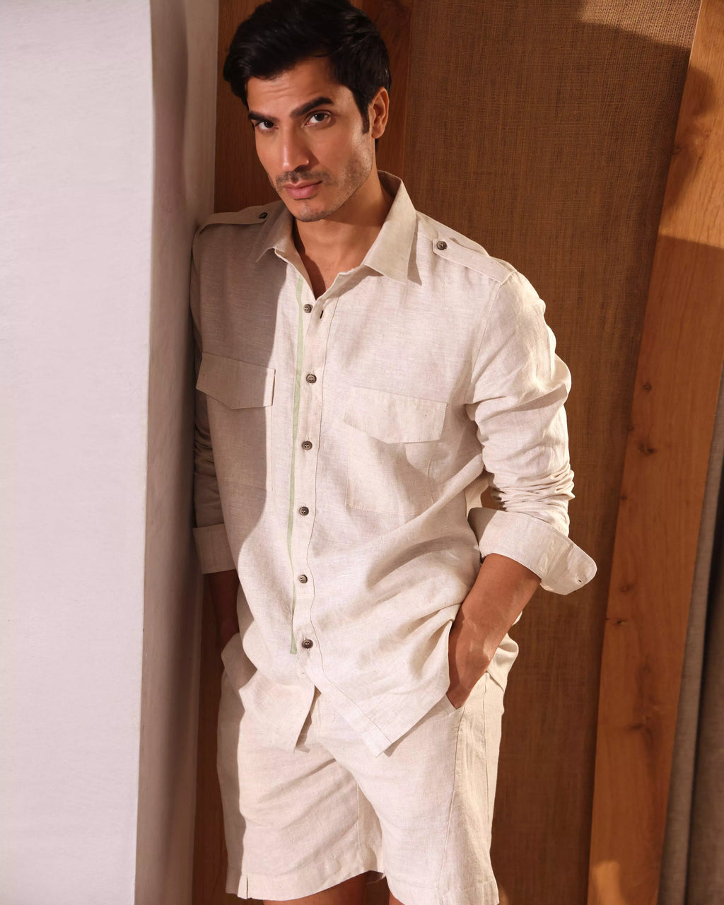 Set of 2: Sequoia Elbow Patch Shirt and Bonzai Shorts