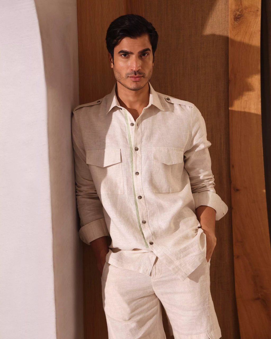 Set of 2: Sequoia Elbow Patch Shirt and Bonzai Shorts