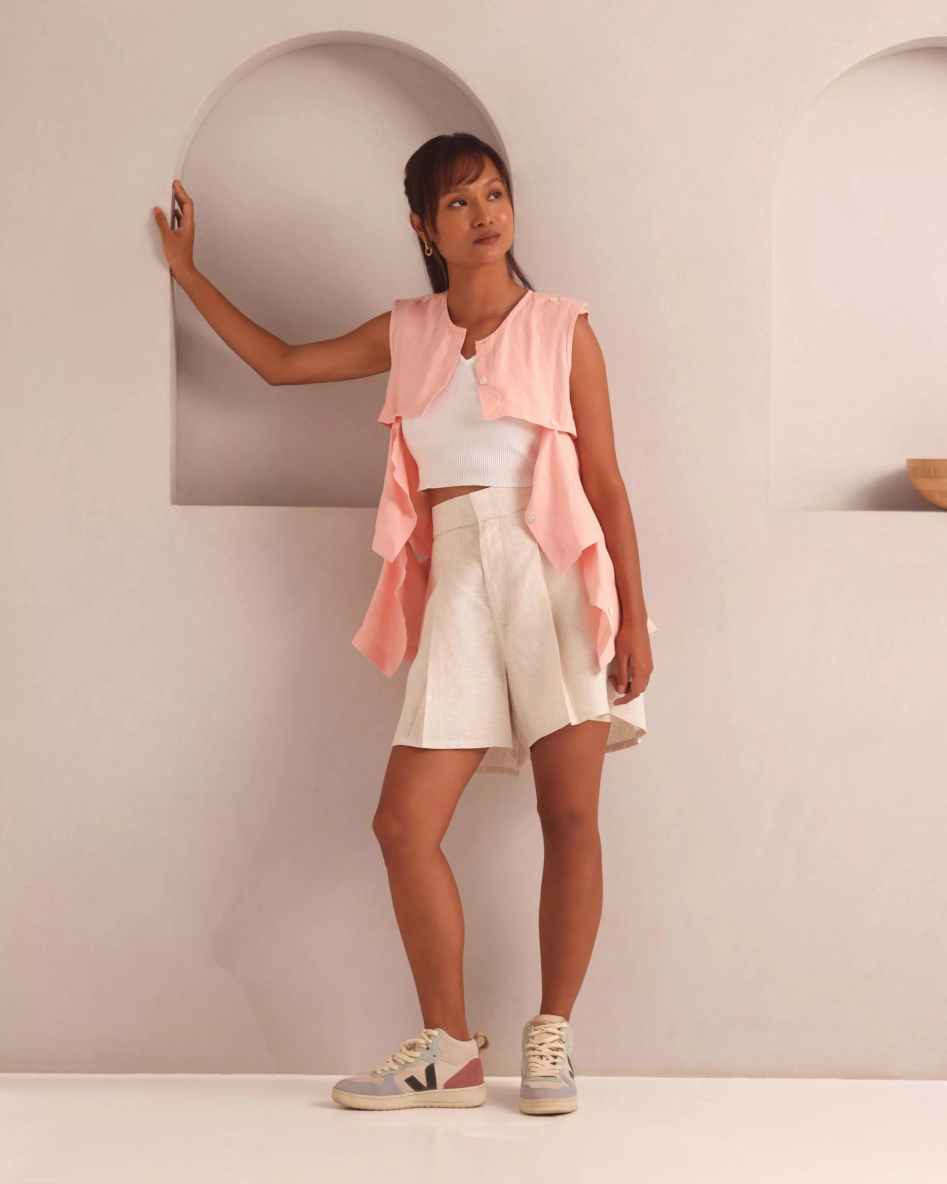 Set of 2: Mondrian Jacket & Aerial High Waisted Shorts