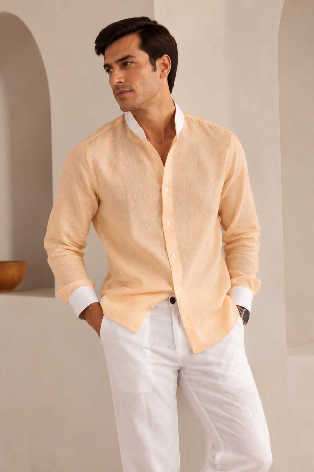 Set of 2: Light Peach Orbit Shirt & White Cedar Pants
