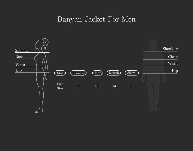 Size Guide for Banyan Jacket for Men
