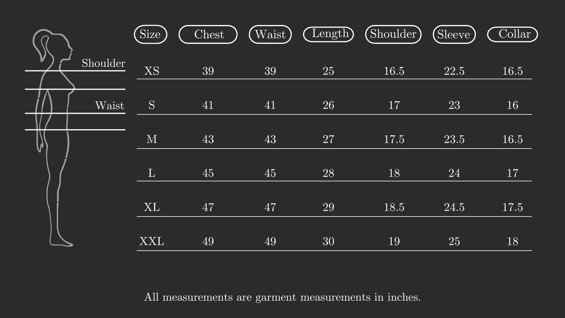 Size Chart (variant 8251410809024)
