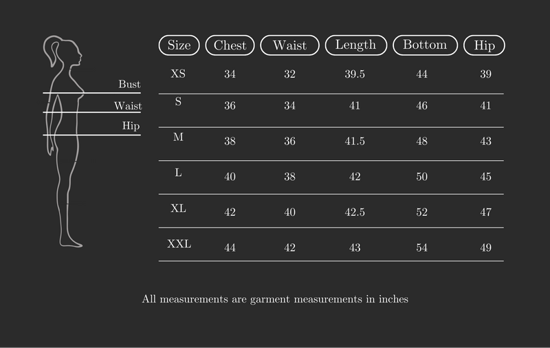 Size Guide for Iris Shirt Dress
