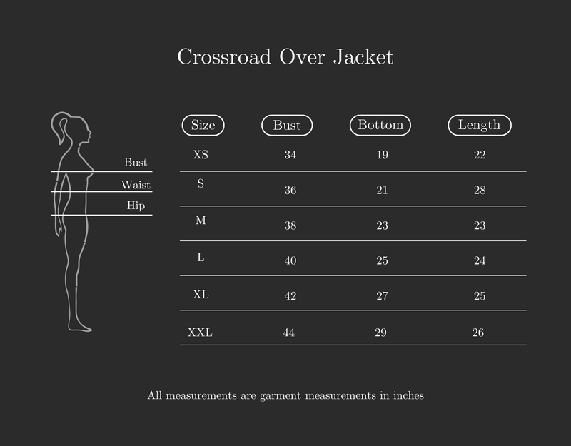 Size Guide for Crossroad Over Jacket