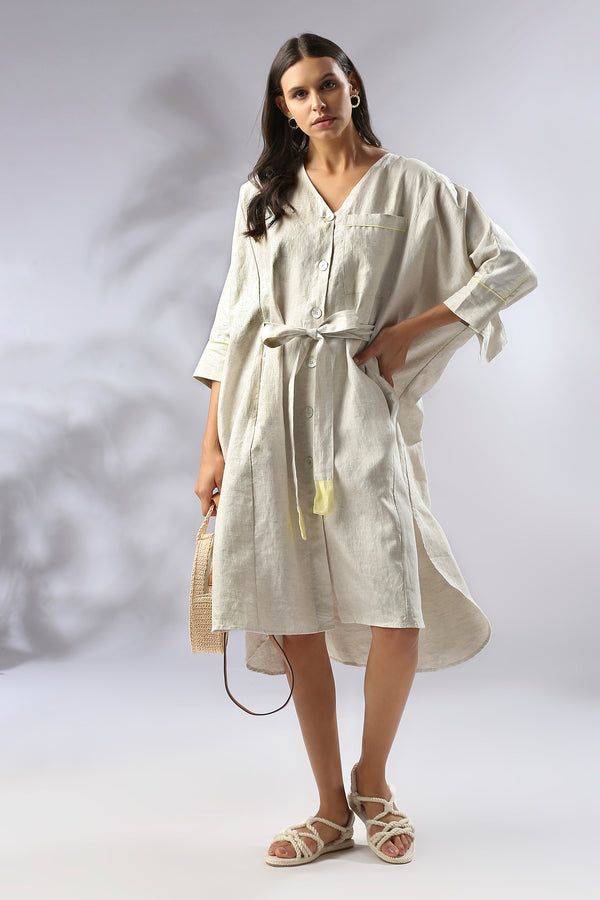 Mahogany Kimono Dress - Oatmeal