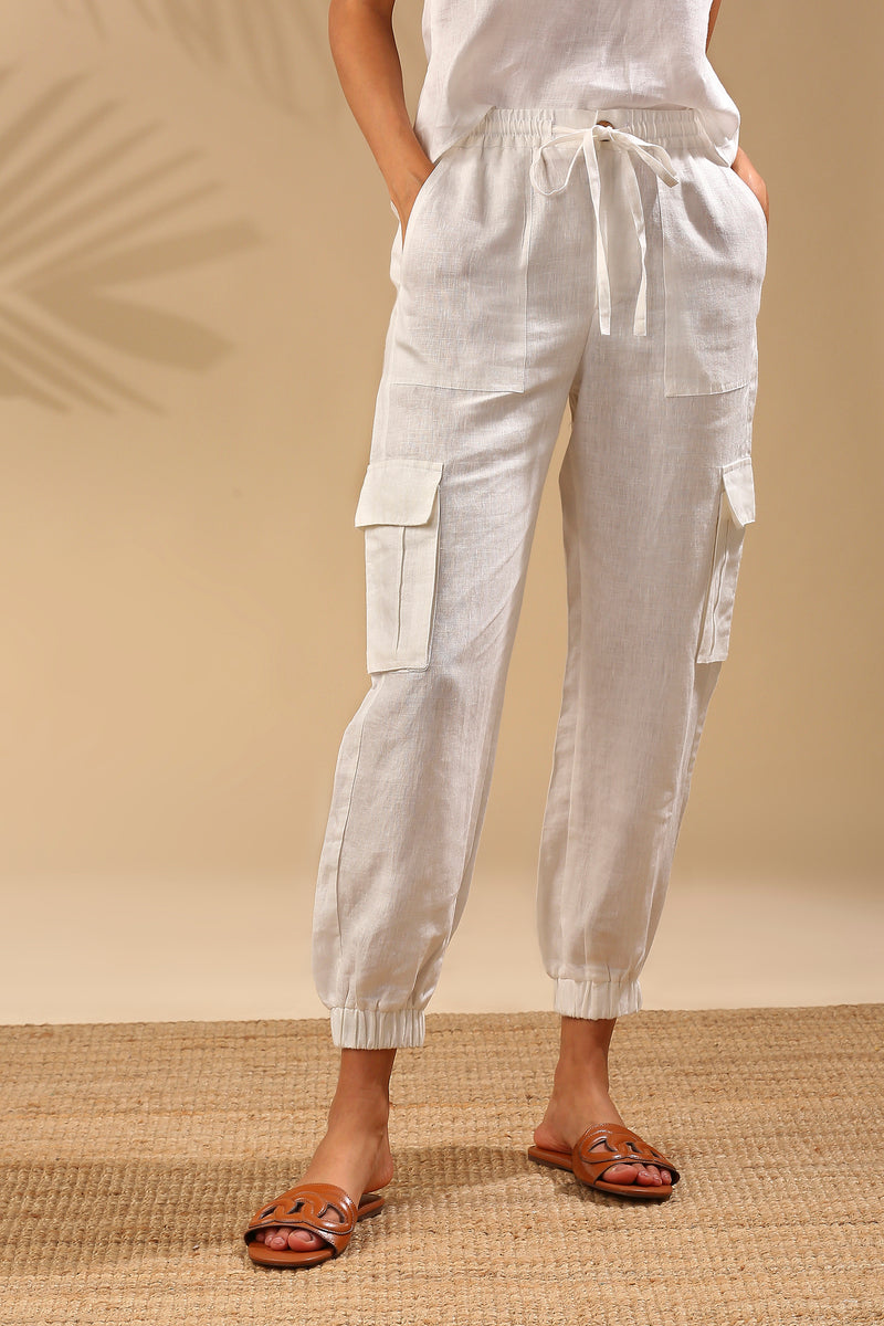 Savannah Cargo Pants - White