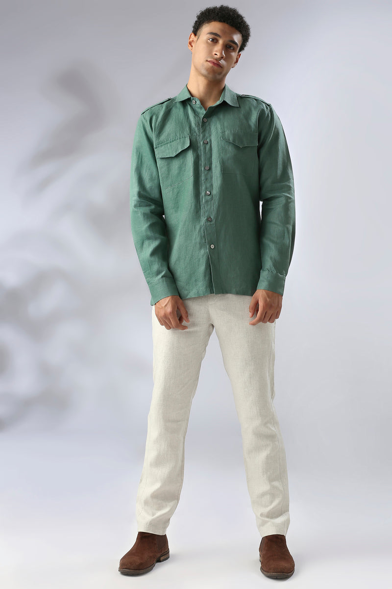 Sequoia Elbow Patch Shirt - Deep Green