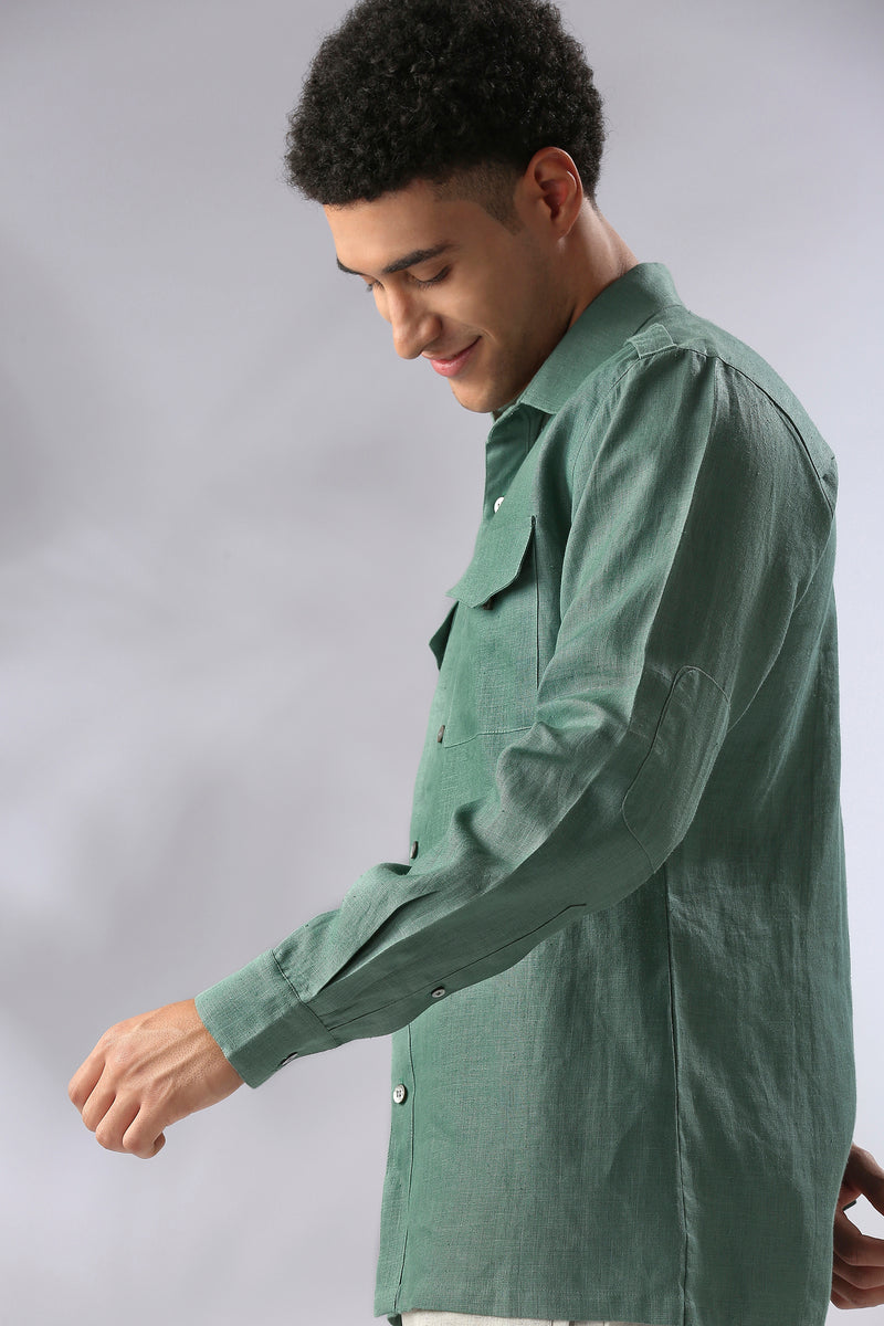 Sequoia Elbow Patch Shirt - Deep Green