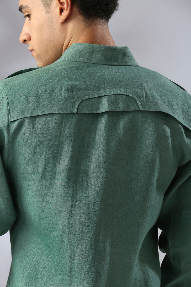 Sequoia Elbow Patch Shirt - Deep Green