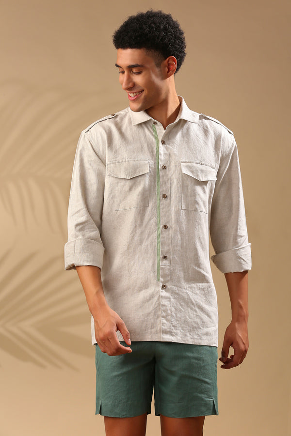 Sequoia Elbow Patch Shirt - Oatmeal