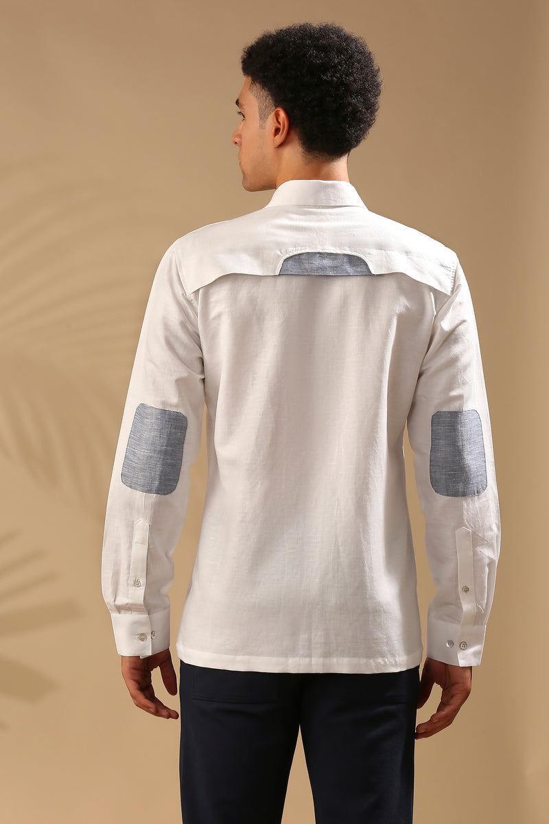 Sequoia Elbow Patch Shirt - White