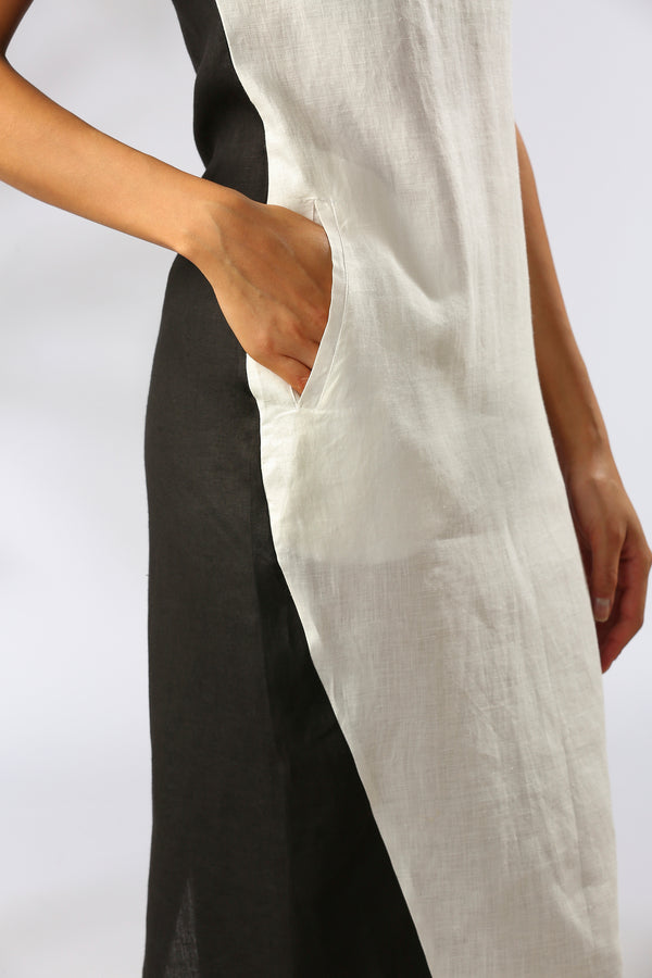 Sycamore Cocoon Dress - White/Black