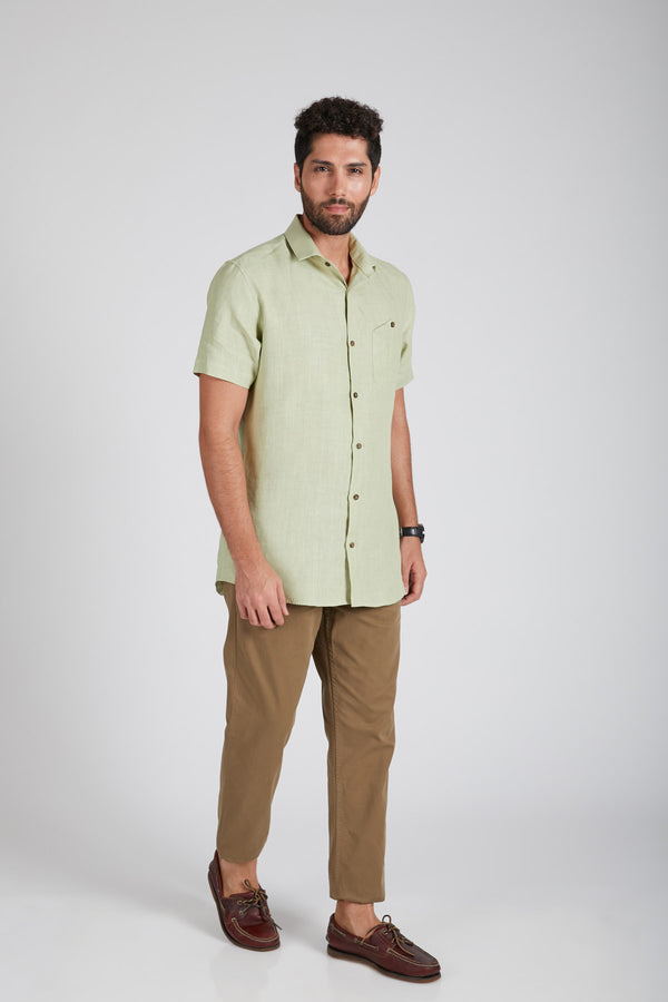 Burrow Half Sleeve Shirt - Pista Green