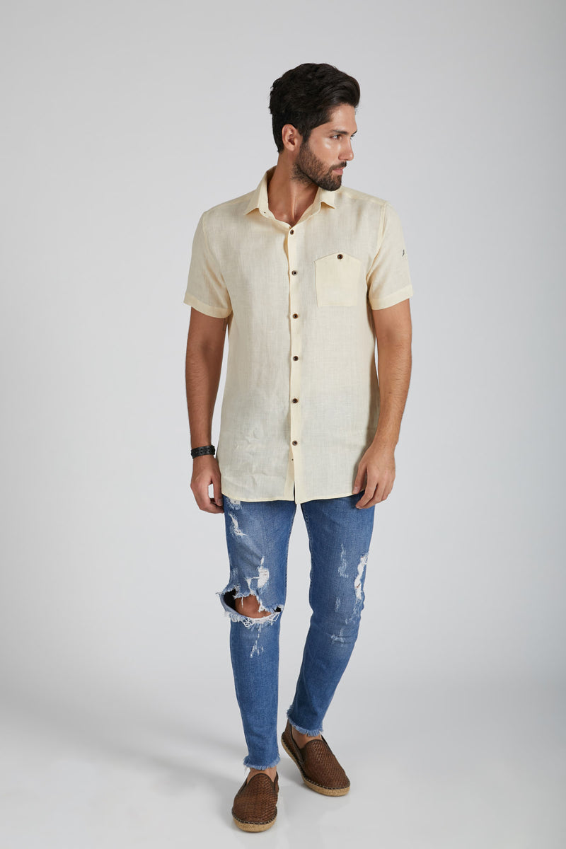 Burrow Half Sleeve Shirt - Light Beige