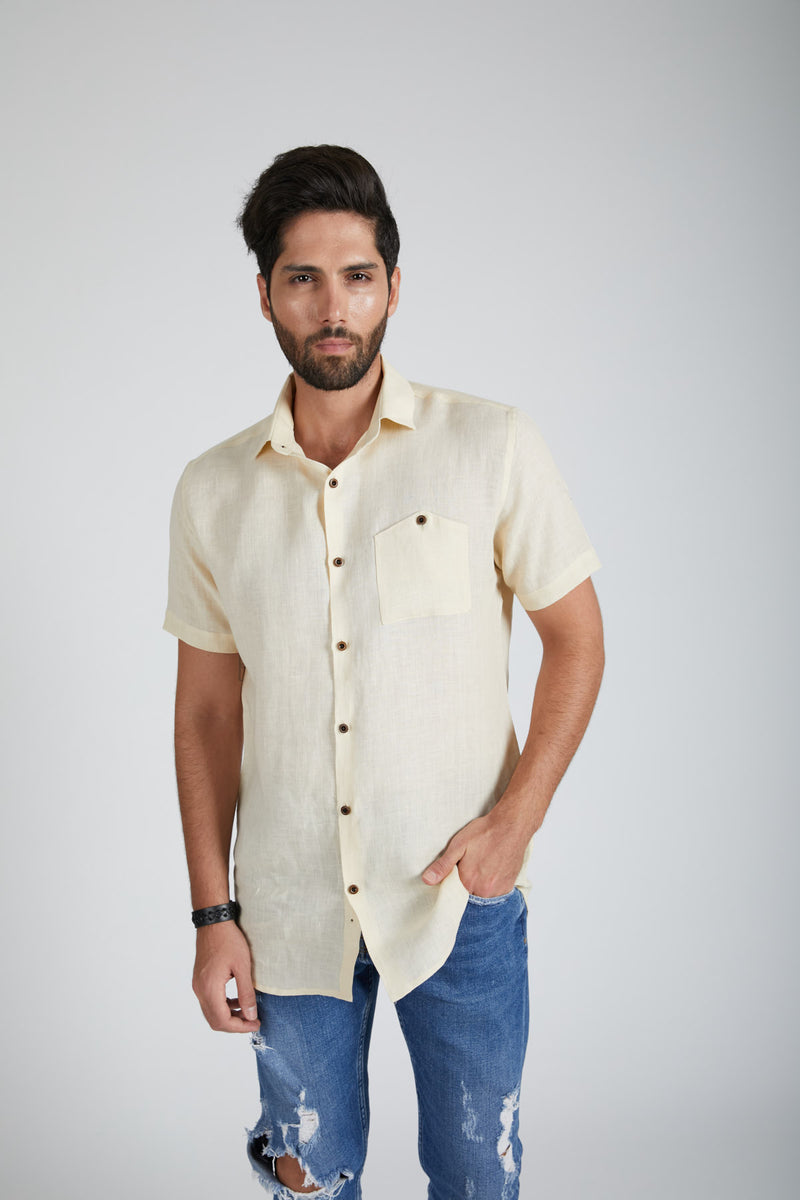 Burrow Half Sleeve Shirt - Light Beige