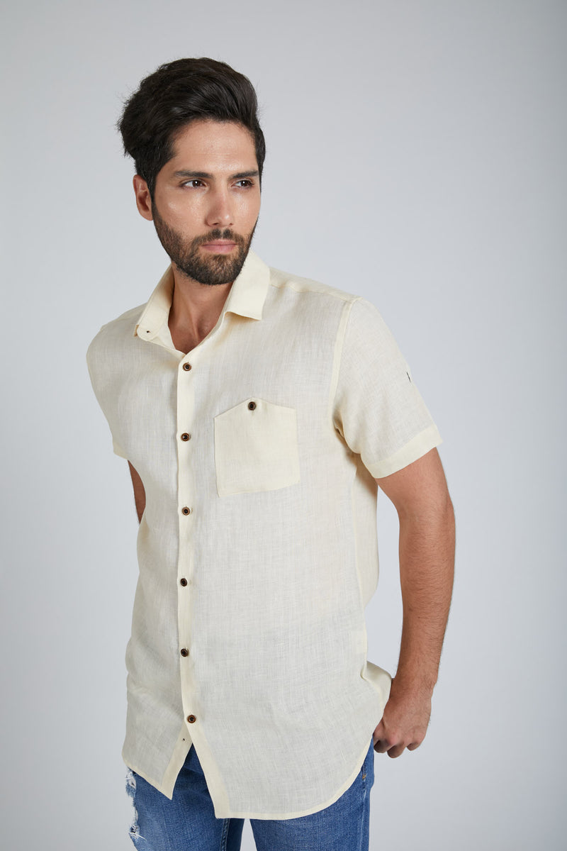 Burrow Half Sleeve Shirt - Light Beige