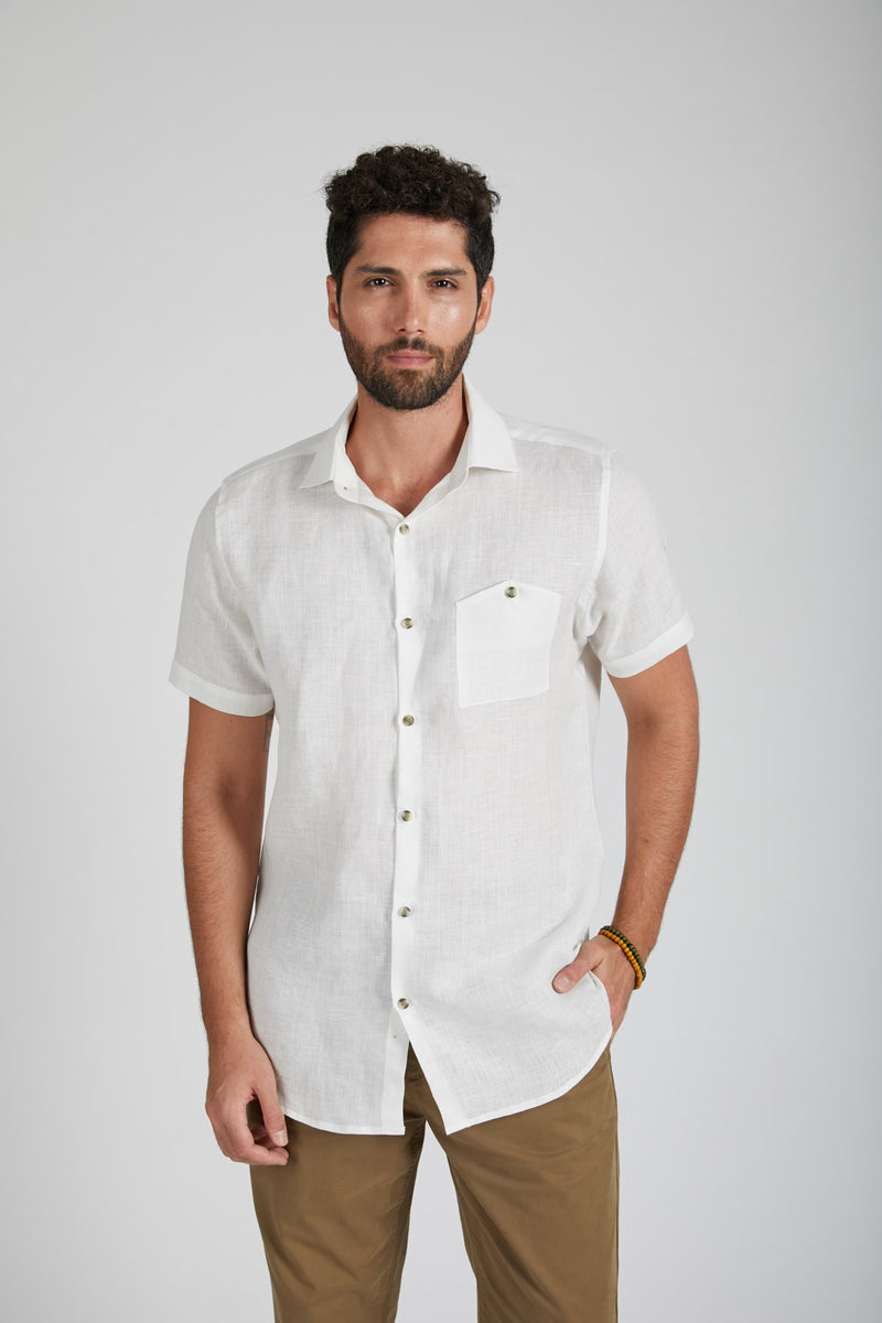 Burrow Half Sleeve Shirt - White