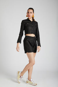 Co-Ords Nova Shirt & Spark Shorts - Black