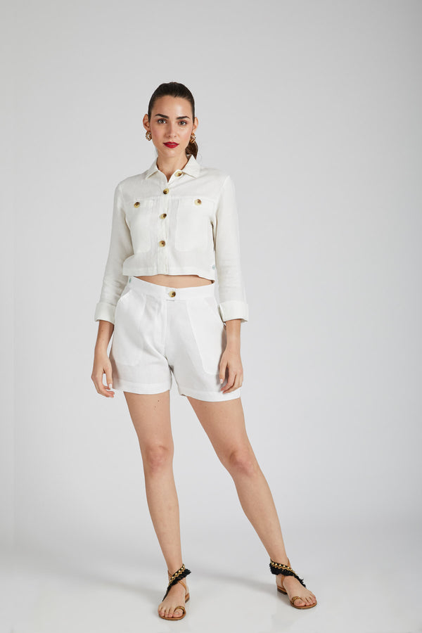 Co-Ords Nova Shirt & Spark Shorts - White