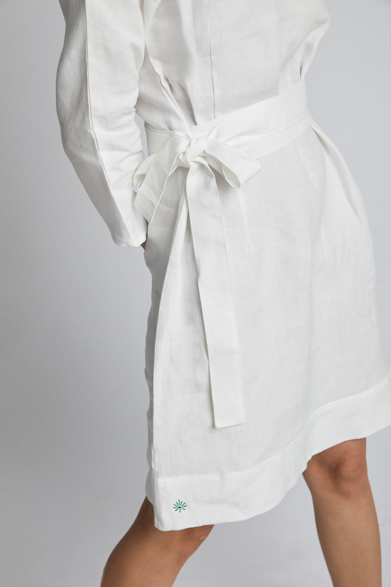 Dazzle Tie Up Dress - White