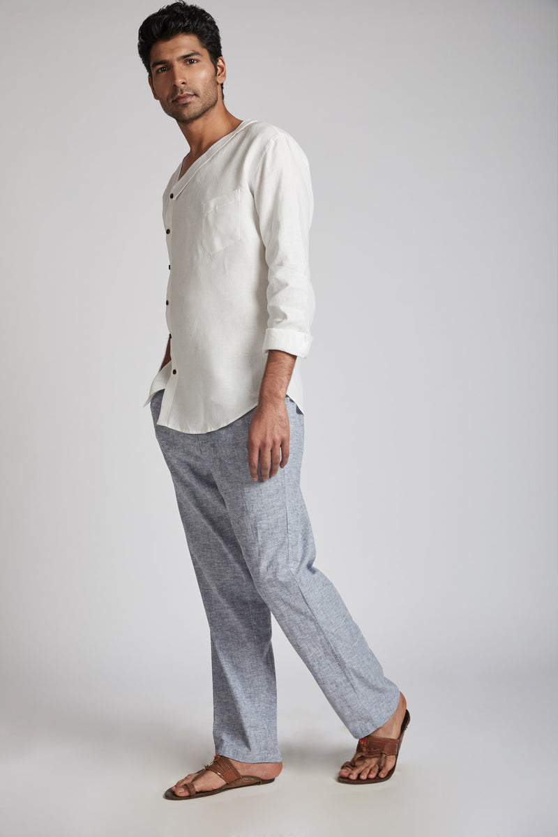 Delta Asymmetric Shirt - White