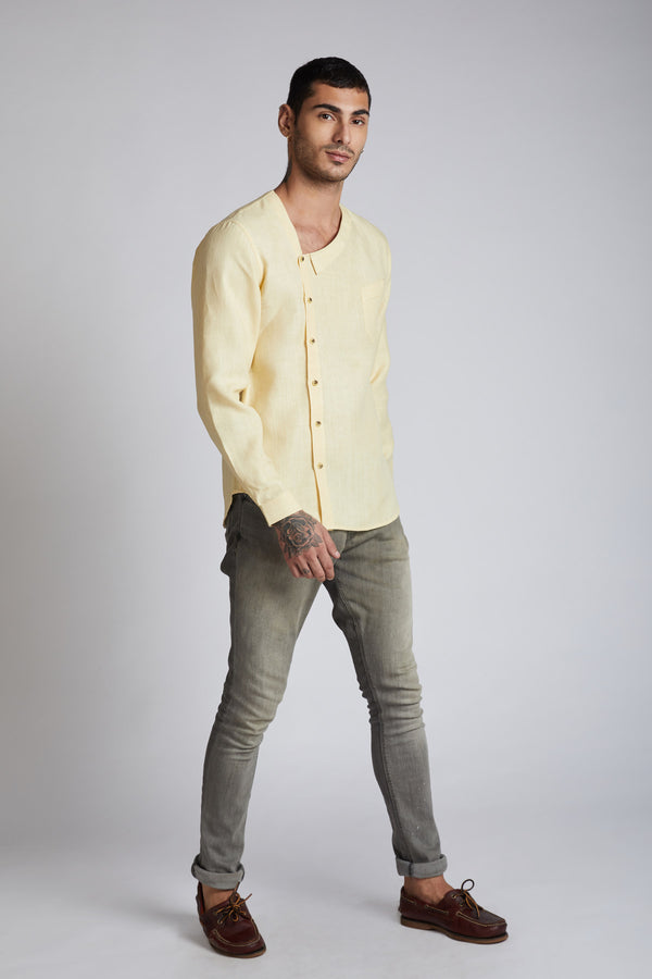 Delta Asymmetric Shirt - Yellow
