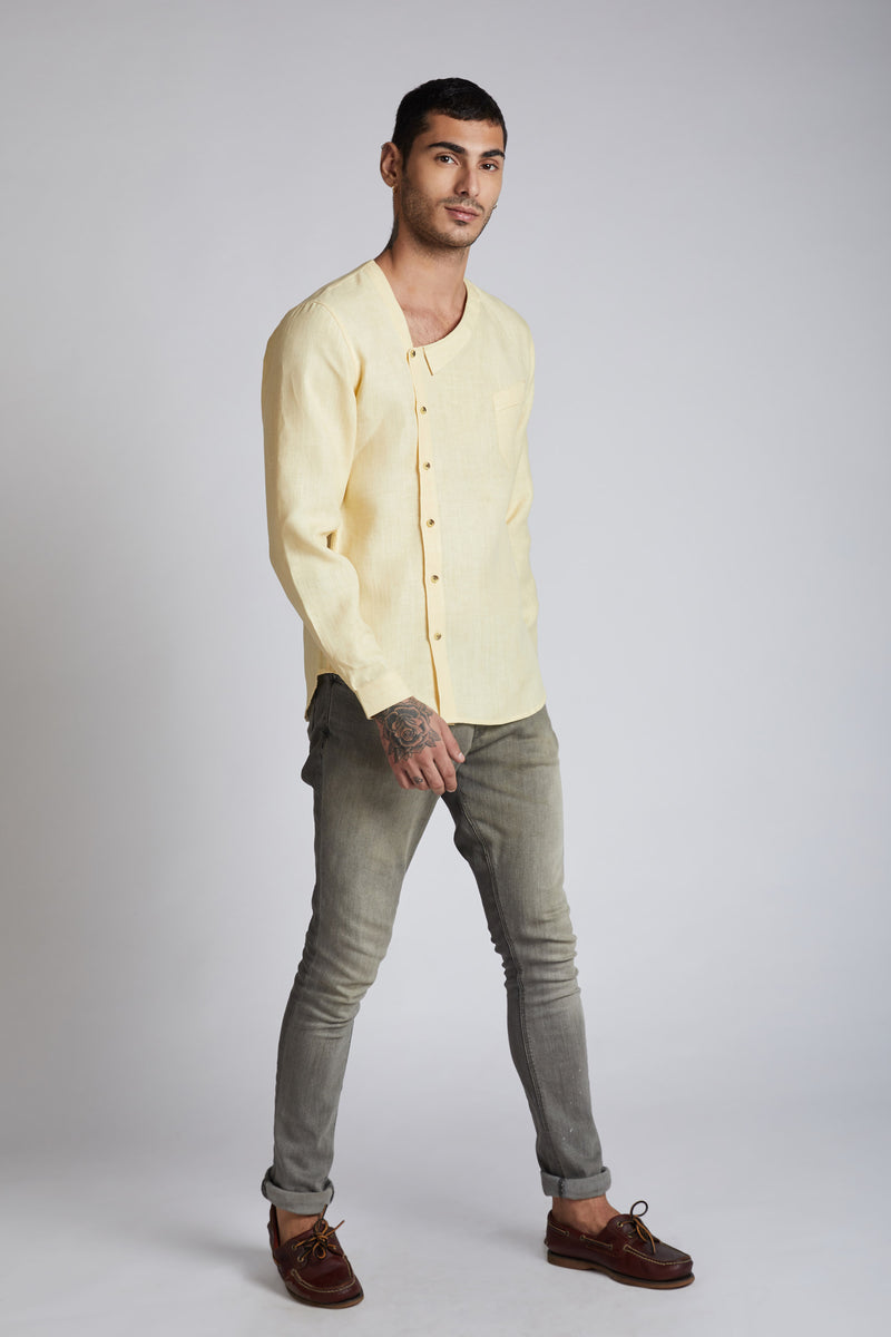 Delta Asymmetric Shirt - Yellow