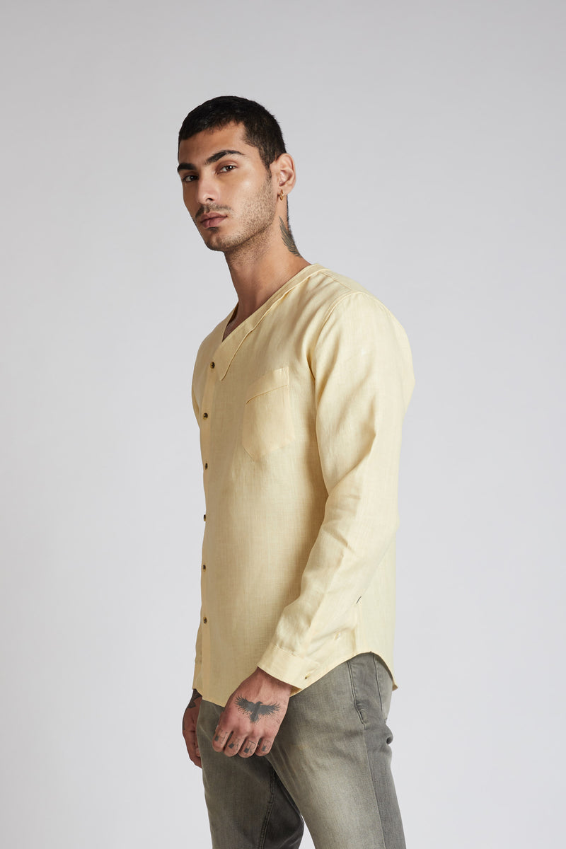 Delta Asymmetric Shirt - Yellow