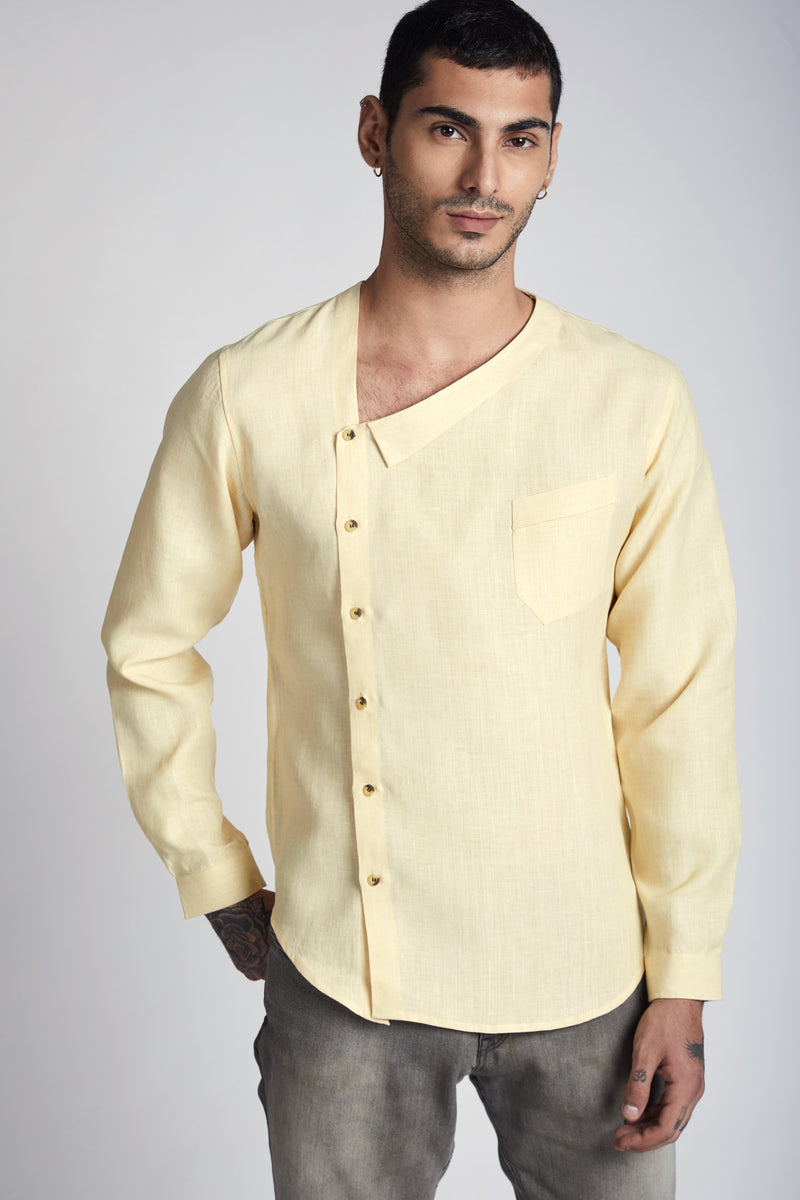 Delta Asymmetric Shirt - Yellow
