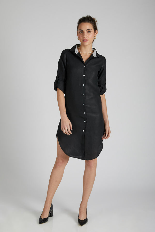 Fern Shirt Dress - Black