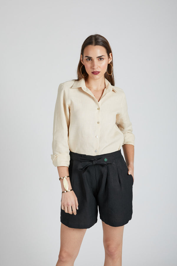 Gleam Tie Up Shorts - Black