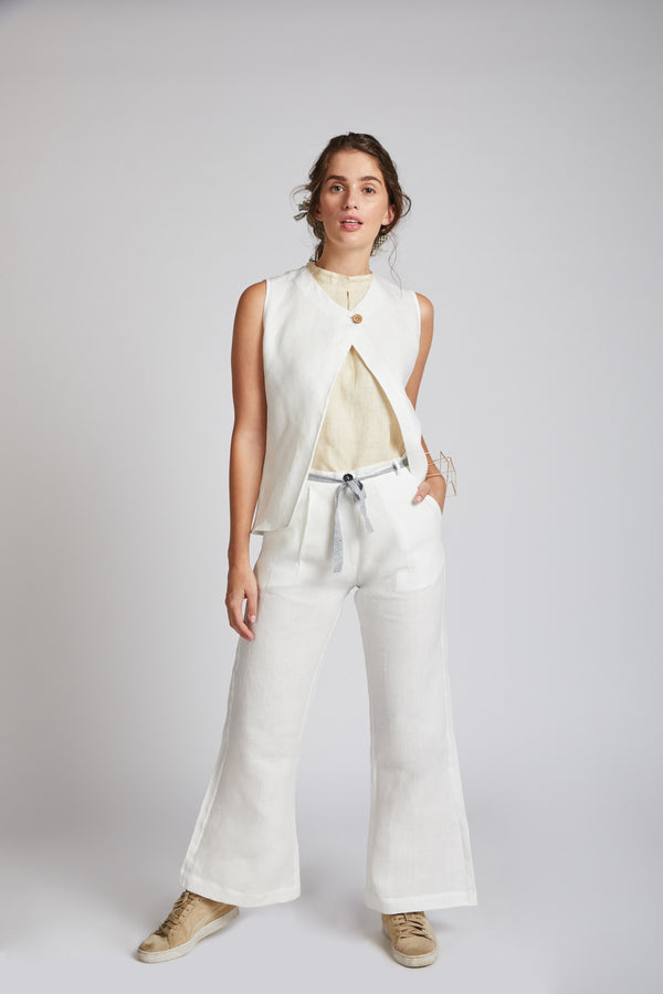 white Hemp Pants - Mast Culotte Pants