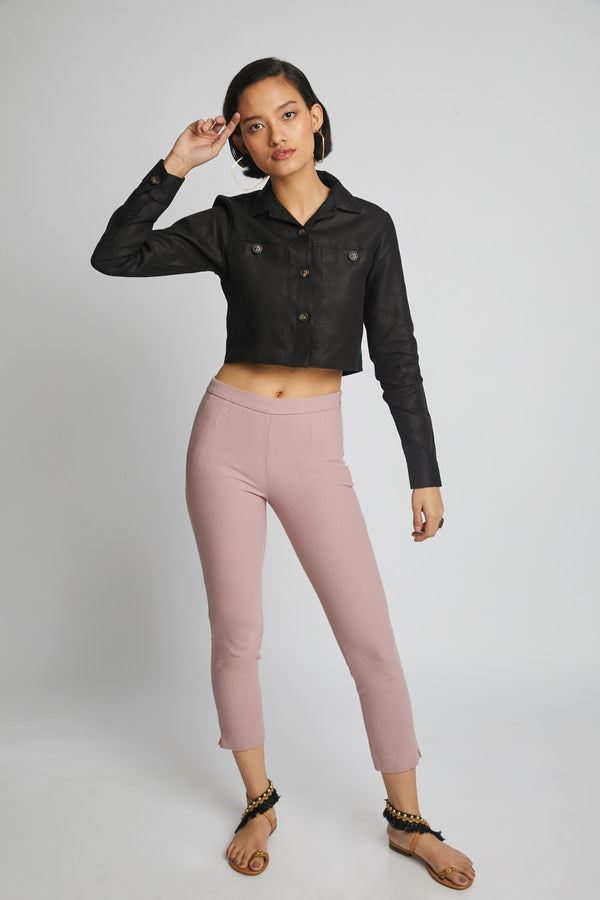 Nova Crop  Shirt  - Black