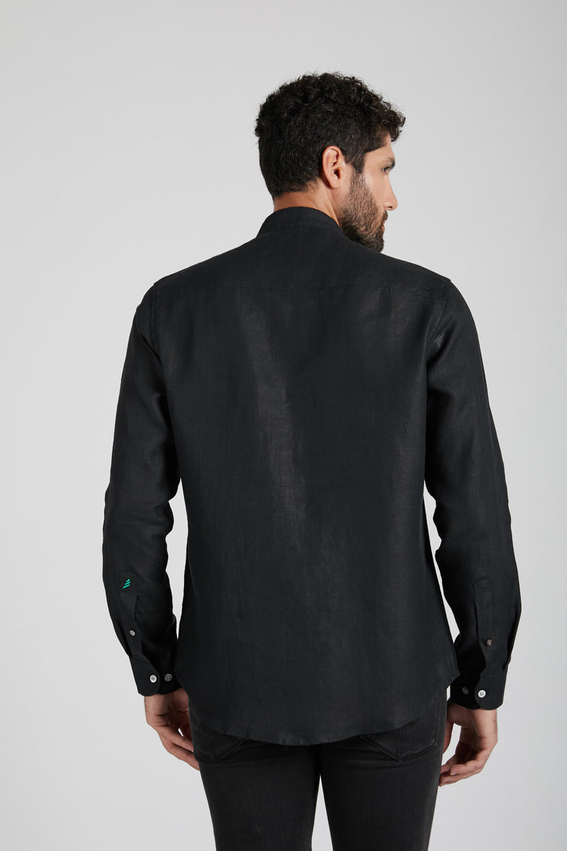 Origin Mandarin Collar Shirt - Black