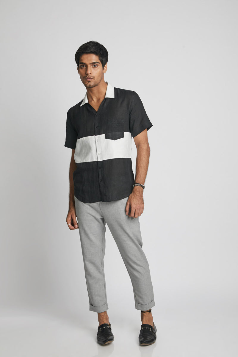 Radiate Colour Block Shirt  - Black