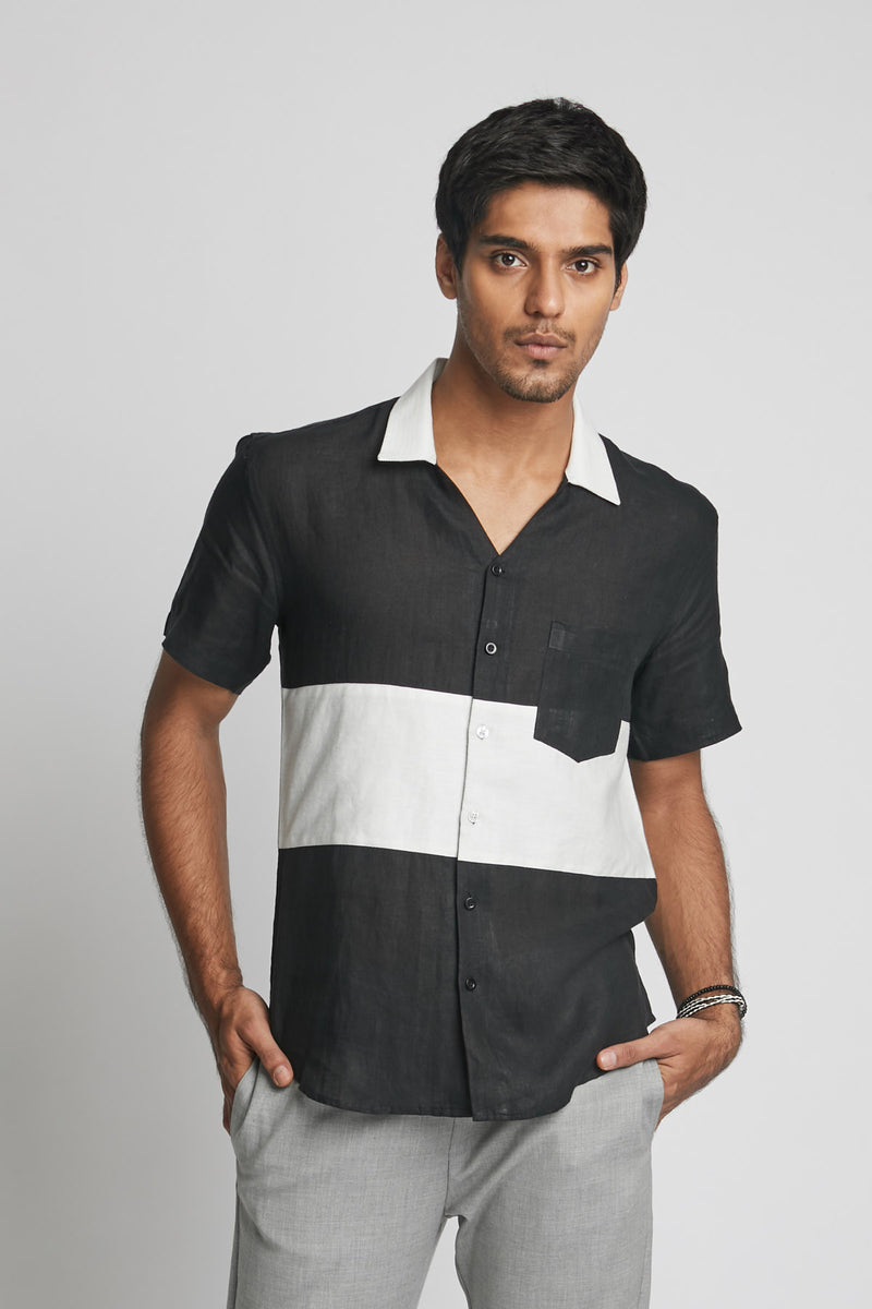 Radiate Colour Block Shirt  - Black