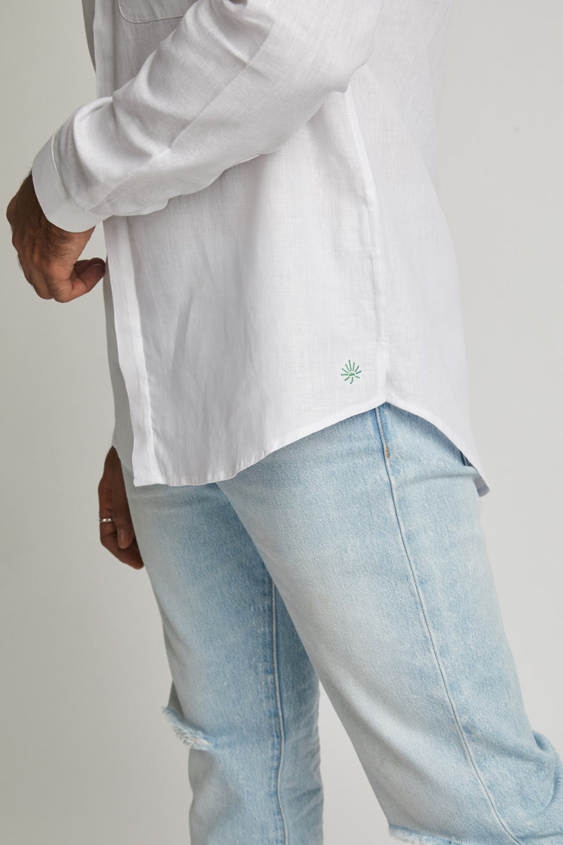 Reflect Round Collar Shirt  - White