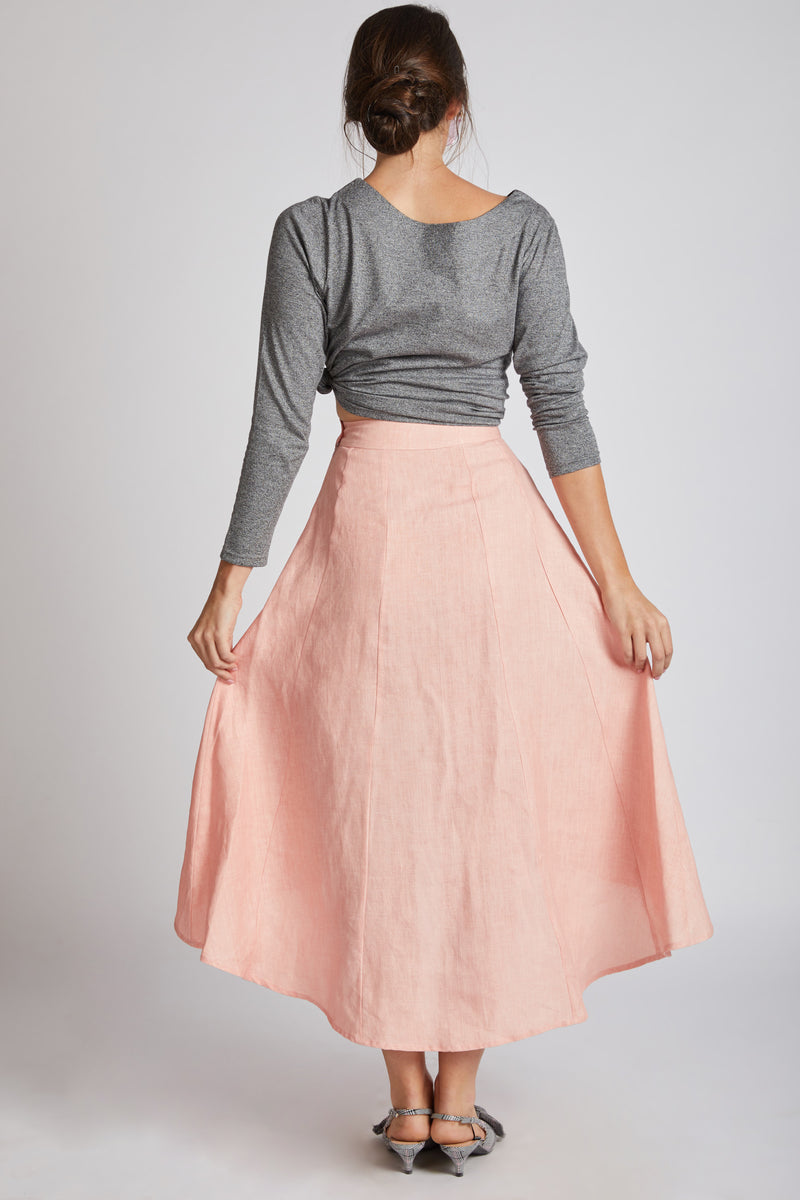 Sail High Low Skirt - Peach