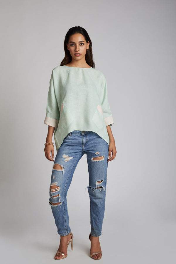 Soar Kimono Top - Mint Green