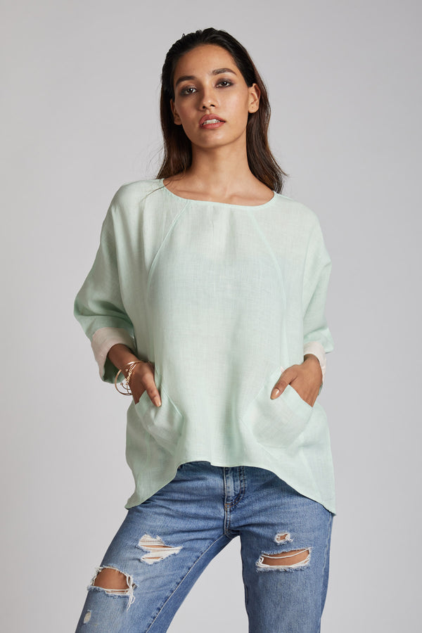 Soar Kimono Top - Mint Green