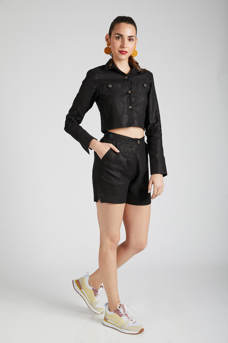 Spark Patch Pocket Shorts  - Black