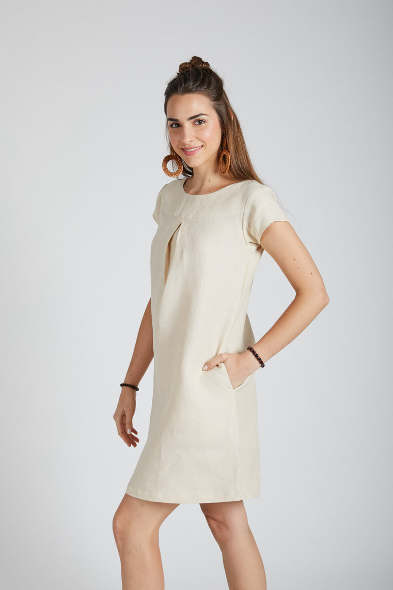 Willow A Line Dress - Light Beige