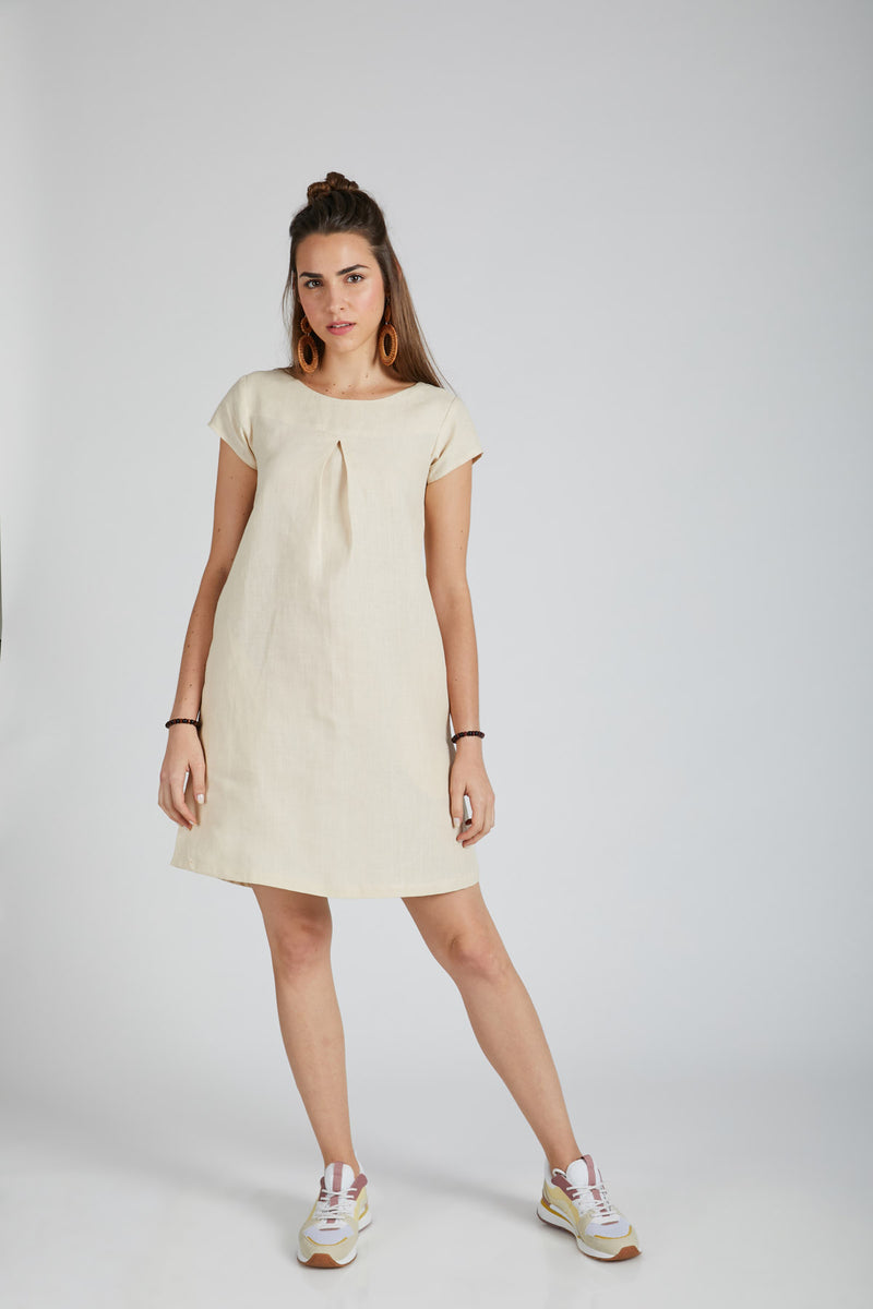Willow A Line Dress - Light Beige