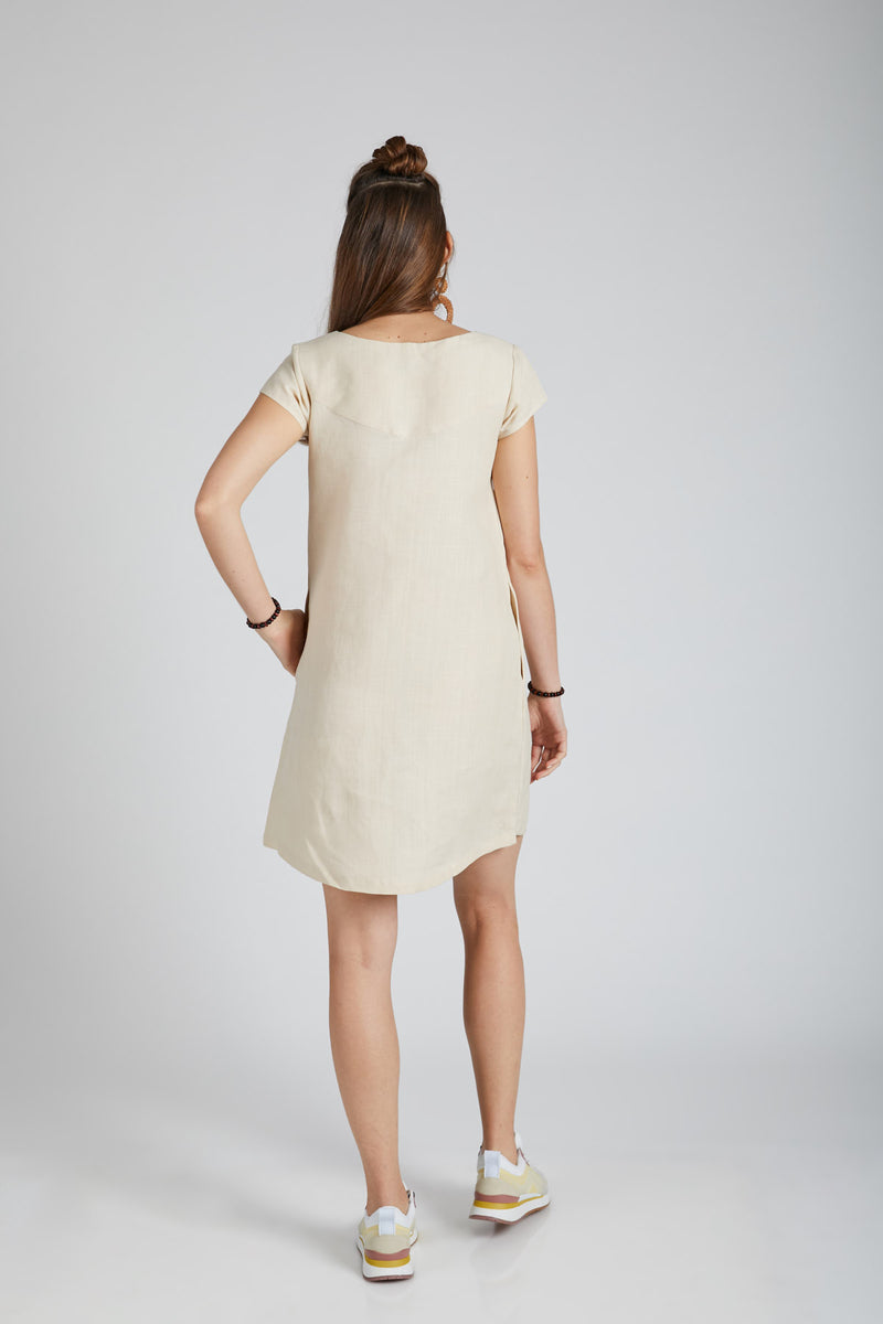 Willow A Line Dress - Light Beige